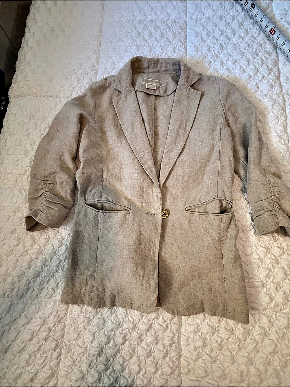 Michael Kors 100% Linen Blazer in Beige Size Medium